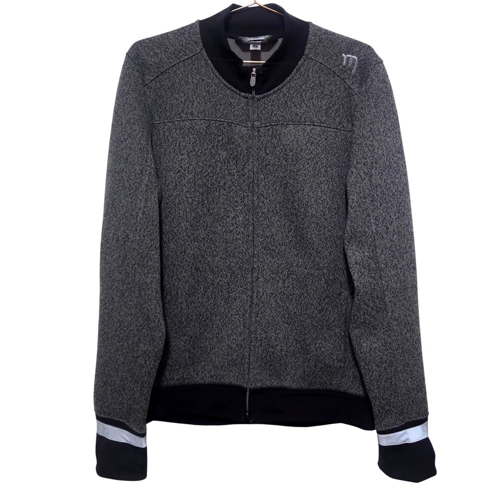 Novara Men's Large Heathered Gray‎ Full Zip Long Sleeve Pullover Fleece Sweater